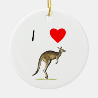 I Love Kangaroos (2) Ceramic Ornament