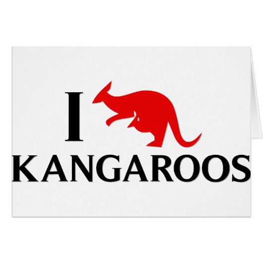 I Love Kangaroos Cards (Front Horizontal)