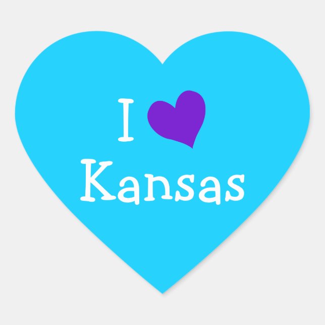 I Love Kansas Heart Sticker (Front)