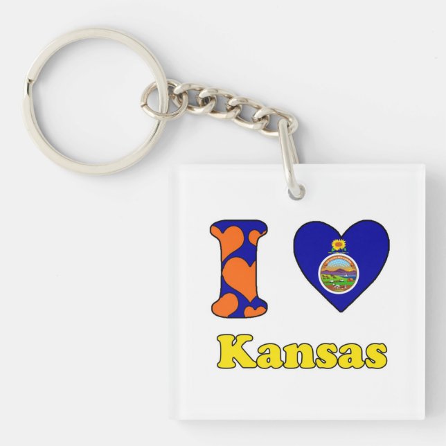 I love Kansas Keychain (Front)