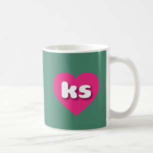 I love Kansas - ks hot pink heart Coffee Mug