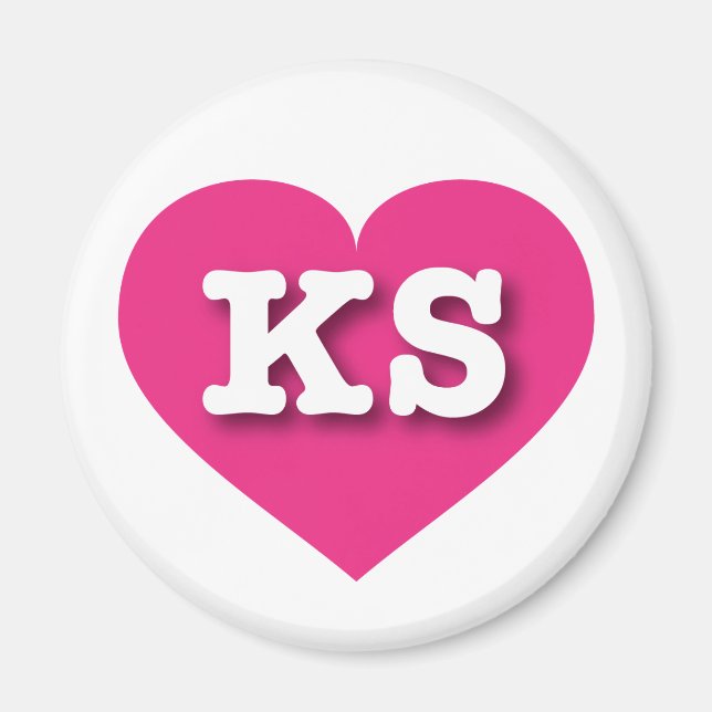 I love Kansas - KS hot pink heart Magnet (Front)
