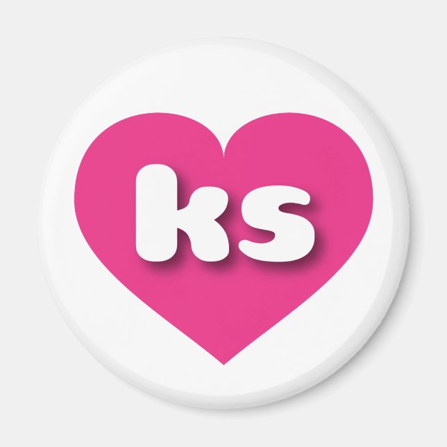 I love Kansas - ks hot pink heart Magnet (Front)