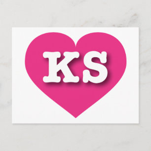 I love Kansas - KS hot pink heart Postcard