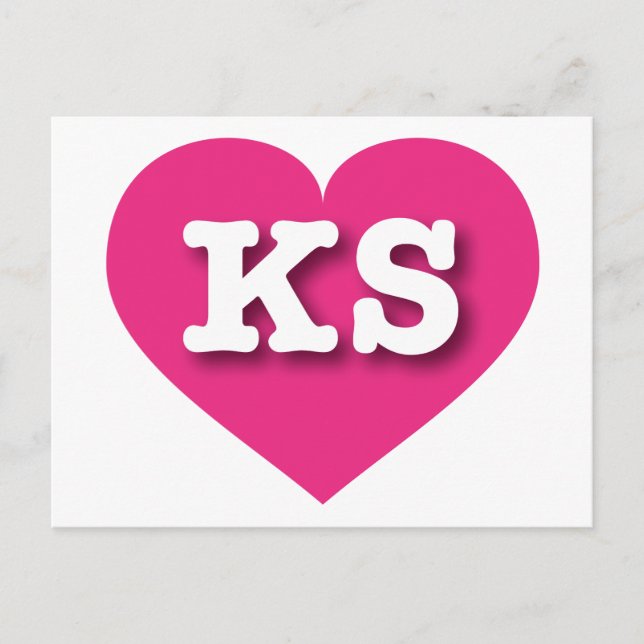 I love Kansas - KS hot pink heart Postcard (Front)