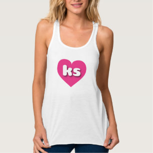 I love Kansas - ks hot pink heart Tank Top