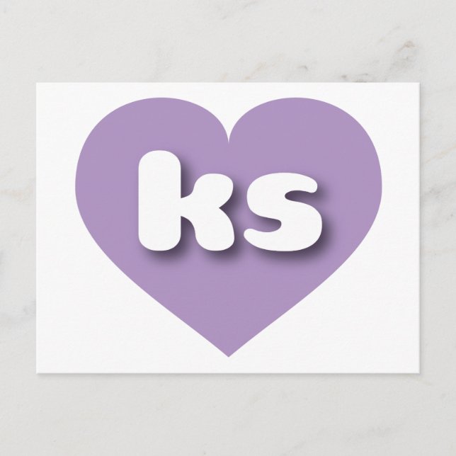 I love Kansas - ks lavender heart Postcard (Front)