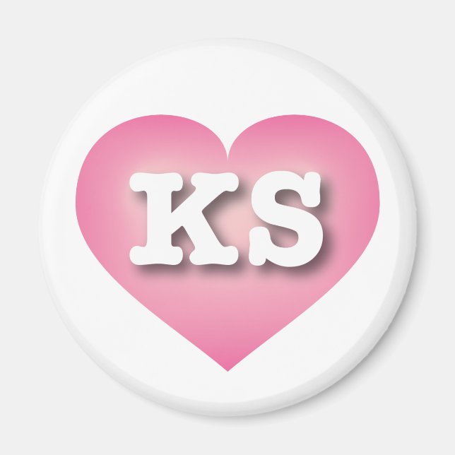 I love Kansas - KS pink fade heart Magnet (Front)