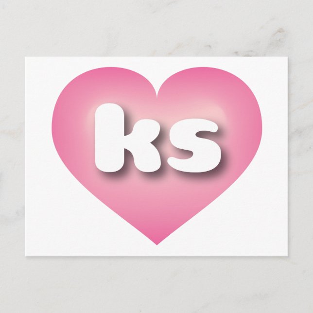 I love Kansas - ks pink fade heart Postcard (Front)