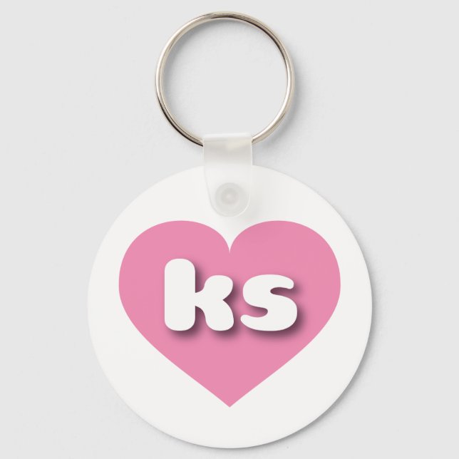 I love Kansas - ks pink heart Keychain (Front)