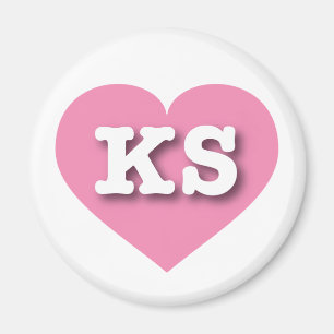 I love Kansas - KS pink heart Magnet