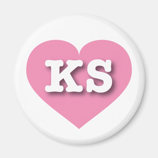 I love Kansas - KS pink heart Magnet (Front)