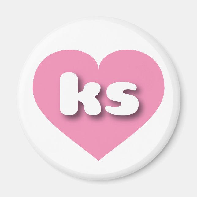 I love Kansas - ks pink heart  Magnet (Front)