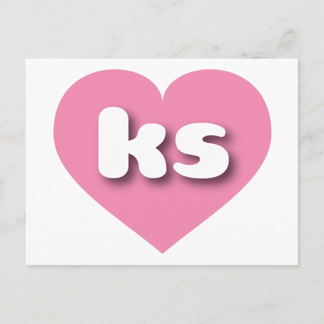 I love Kansas - ks pink heart Postcard (Front)