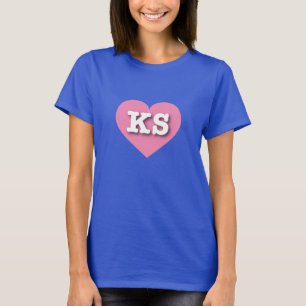 I love Kansas - KS pink heart T-Shirt