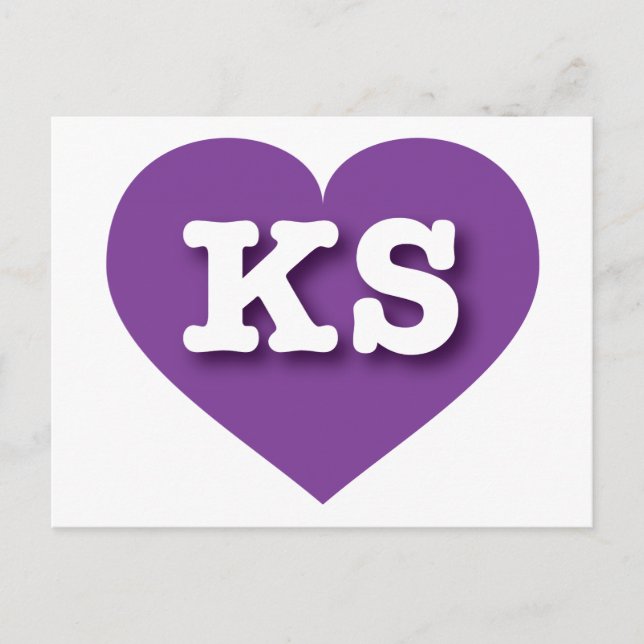 I love Kansas - KS purple heart Postcard (Front)
