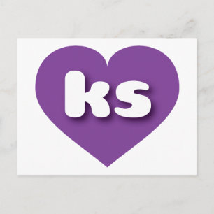 I love Kansas - ks purple heart Postcard