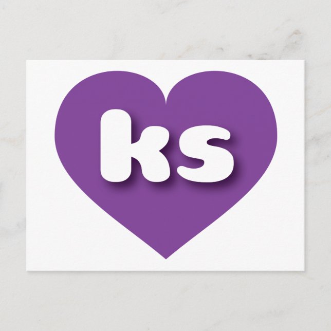 I love Kansas - ks purple heart Postcard (Front)