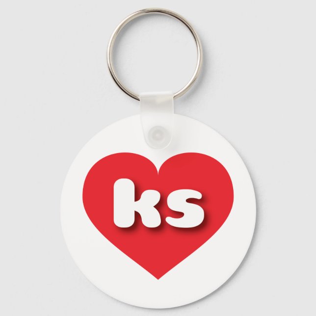 I love Kansas - ks red heart Keychain (Front)