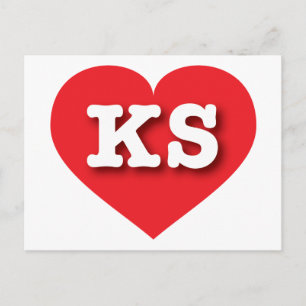 I love Kansas - KS red heart Postcard