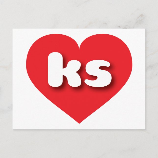 I love Kansas - ks red heart Postcard (Front)
