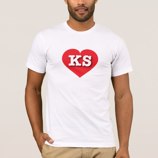 I love Kansas - KS red heart T-Shirt (Front)
