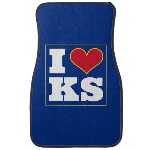 I Love Kansas Lawrence Car Floor Mat