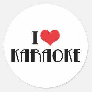 I Love Karaoke Classic Round Sticker