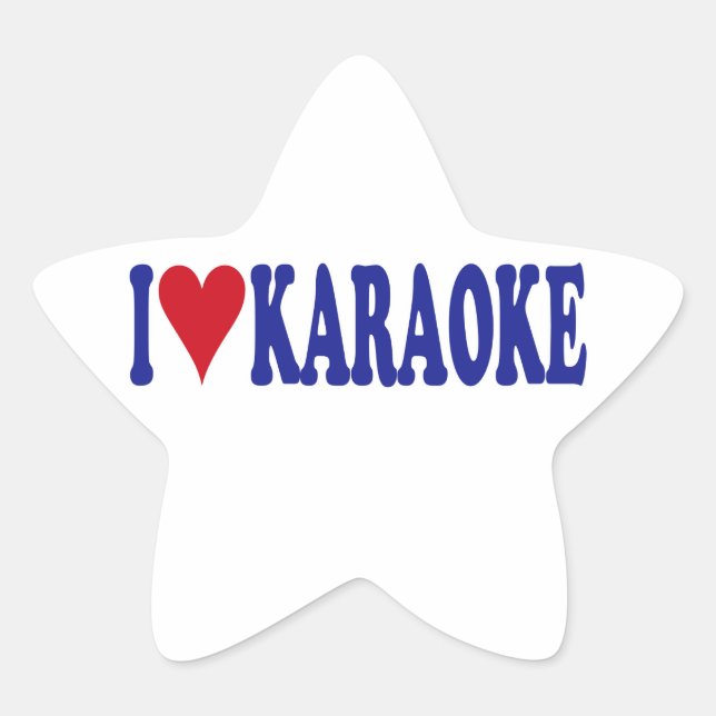 I Love Karaoke Star Sticker (Front)