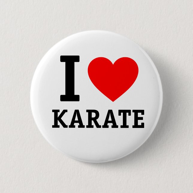 I Love Karate Button (Front)