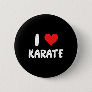 I Love Karate - Heart - Martial Arts Button