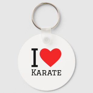 I Love Karate T Shirt Keychain