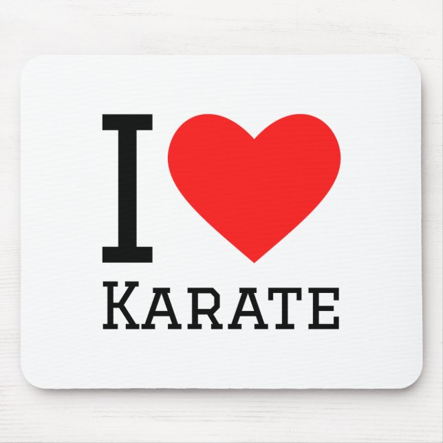 I Love Karate T Shirt  Mouse Pad (Front)