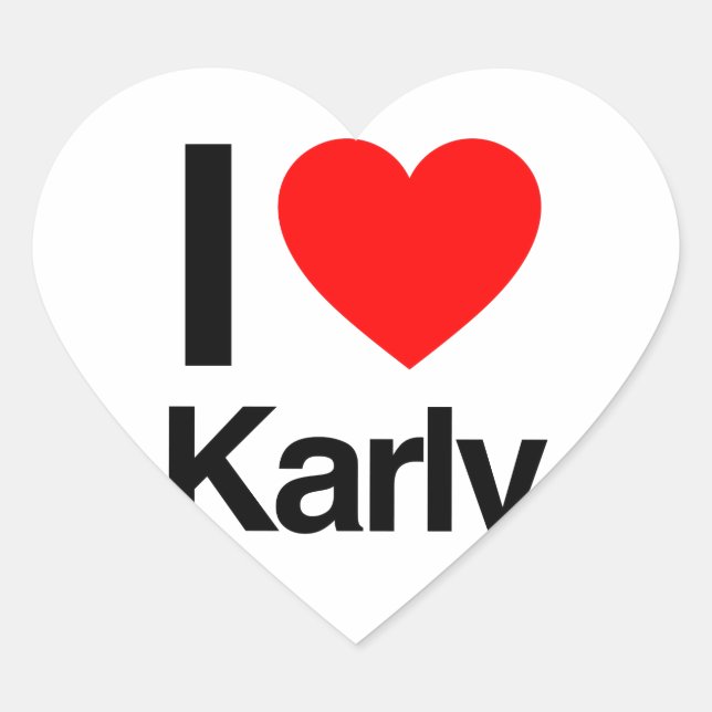 i love karly heart sticker (Front)