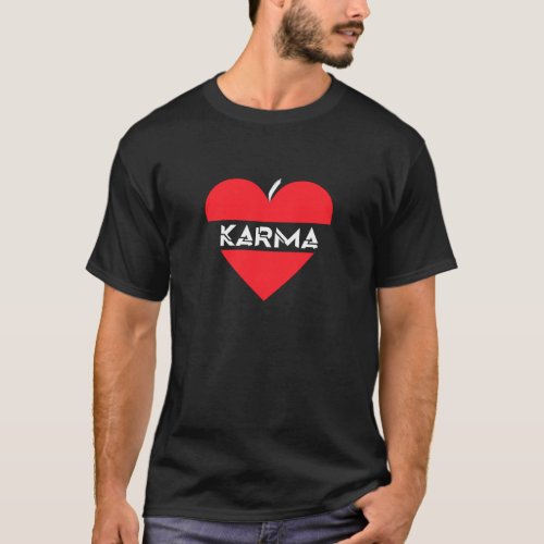 I Love Karma in Red Heart Gifts For Him  Her T_Shirt