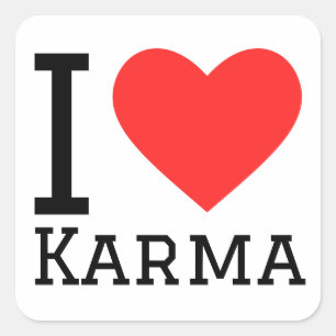 I love karma square sticker