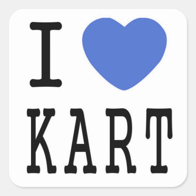 I Love KART Square Sticker (Front)