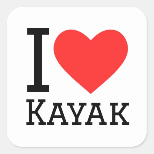 I love kayak square sticker