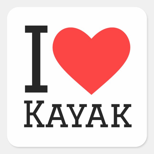I love kayak square sticker (Front)