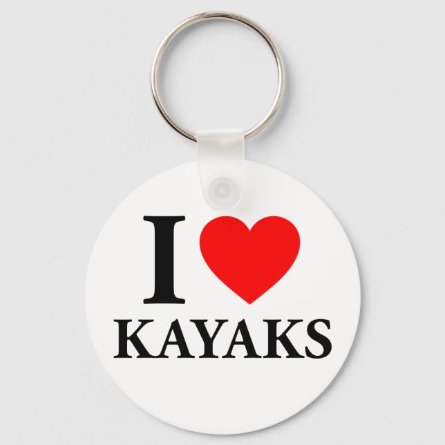 I Love Kayaks Keychain (Front)