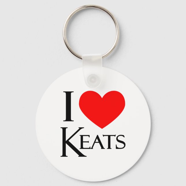 I Love Keats Keychain (Front)