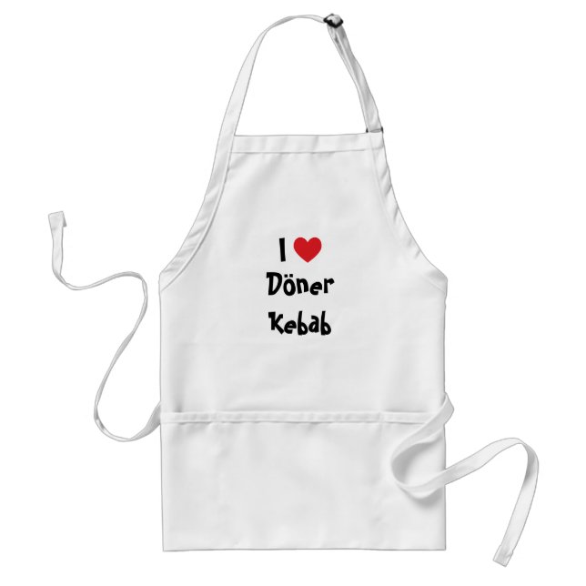 I Love Kebab Adult Apron (Front)