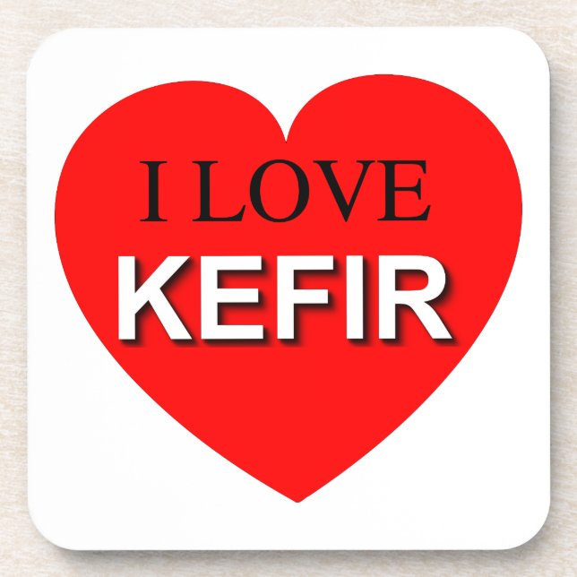 I Love Kefir Beverage Coaster (Front)