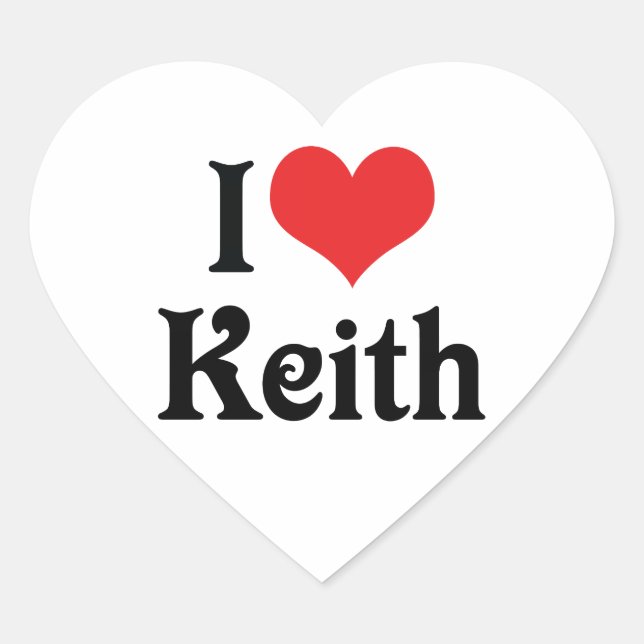 I Love Keith Heart Sticker (Front)