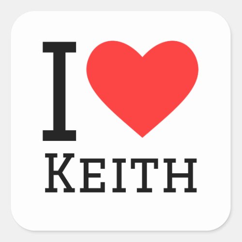 I love Keith  Square Sticker