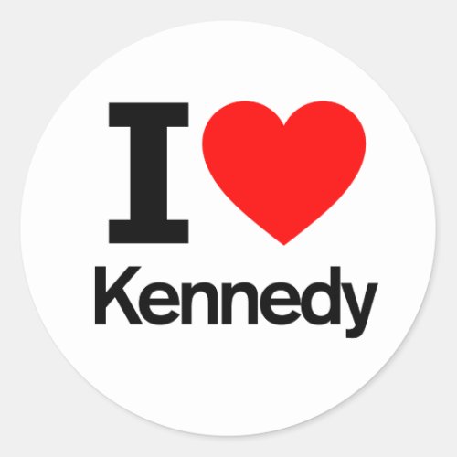 I love Kennedy Classic Round Sticker