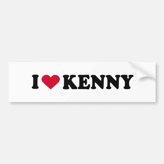 I LOVE KENNY BUMPER STICKER (Front)
