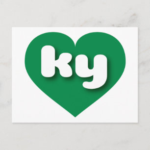 I love Kentucky - ky green heart Postcard