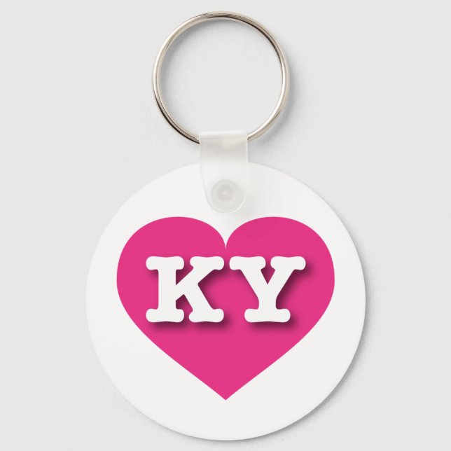 I love Kentucky - KY hot pink heart Keychain (Front)