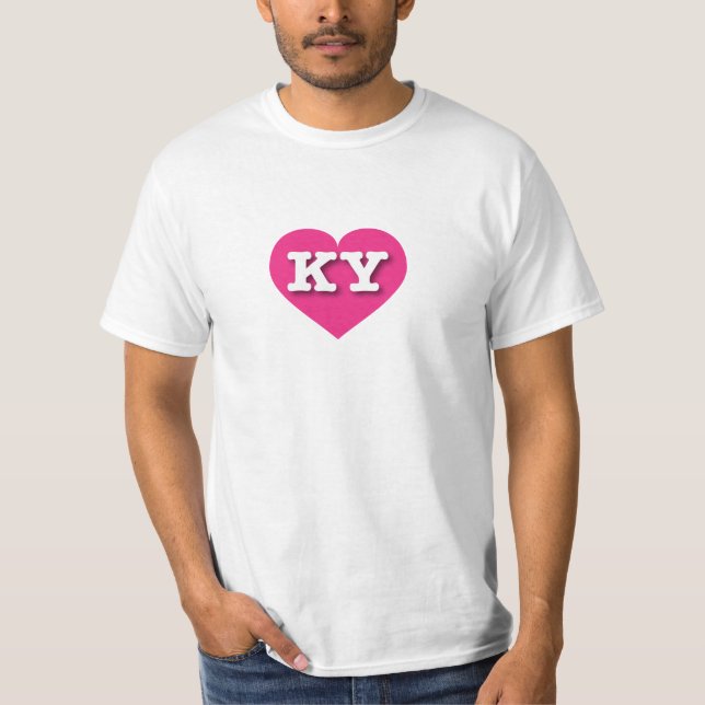 I love Kentucky - KY hot pink heart T-Shirt (Front)